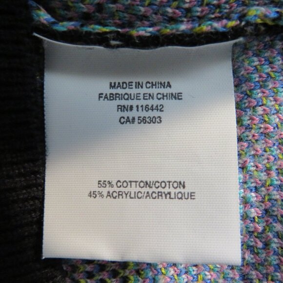 aLAB Floral Black Multicolor Long Sleeves Cropped Women’s Sweater M - Picture 8 of 9